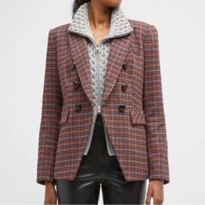 Veronica Beard Miller Plaid Dickey Jacket in Mauve Multi